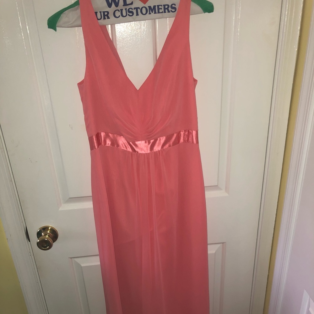 Coral Ruffle Bridesmaid dress